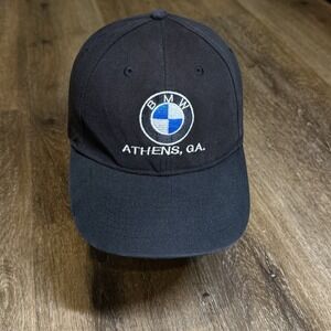 BMW Athens Georgia Hat Black White 90s Vintage‎ Car Trucker Promo Auto Cap Faded